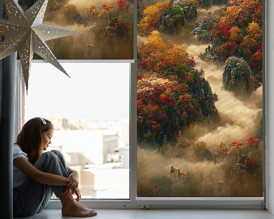 Fabric roller blind for window View from the top