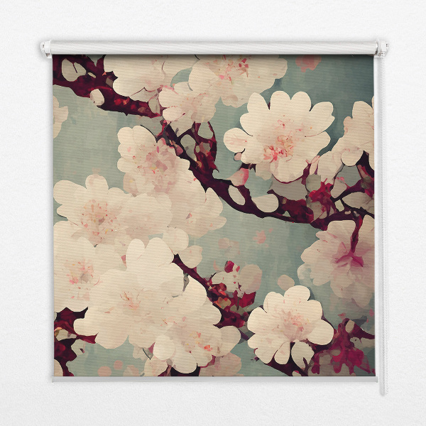 Blackout roller blind Cherry blossom