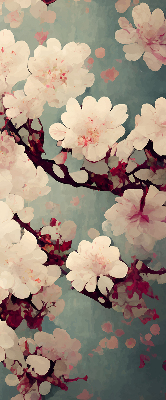 Blackout roller blind Cherry blossom