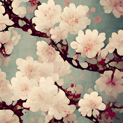 Blackout roller blind Cherry blossom
