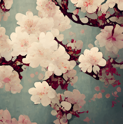 Blackout roller blind Cherry blossom