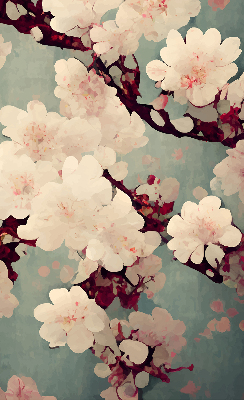 Blackout roller blind Cherry blossom