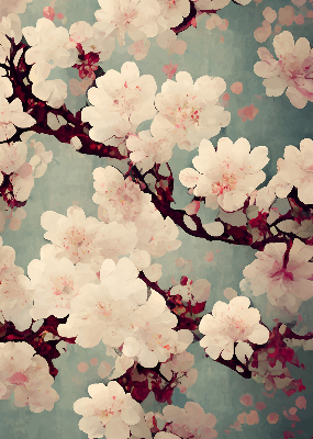 Blackout roller blind cherry blossom print