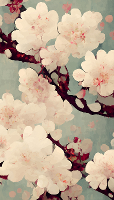 Blackout roller blind Cherry blossom