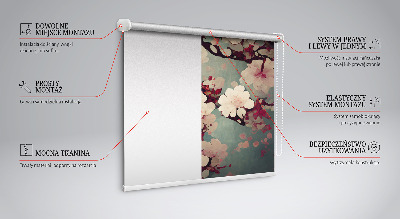 Blackout roller blind Cherry blossom