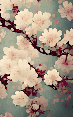 Blackout roller blind Cherry blossom