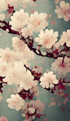 Blackout roller blind cherry blossom print
