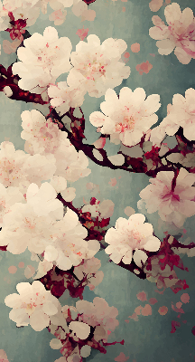 Blackout roller blind Cherry blossom