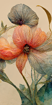 Fabric roller blind for window Flower