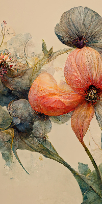 Fabric roller blind for window Flower