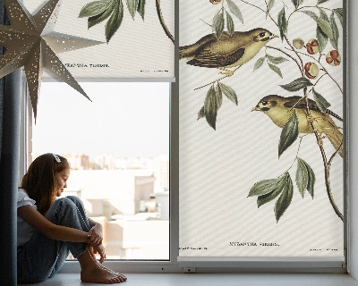 Blackout roller blind Birds on a tree