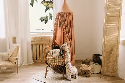 Blackout roller blind with a birds on a tree print