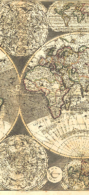 Blackout roller blind for window World map