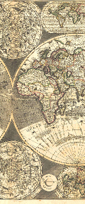 Blackout roller blind for window World map