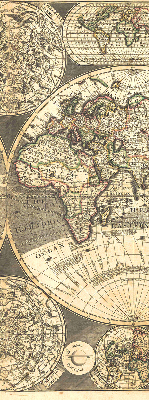 Blackout roller blind for window World map