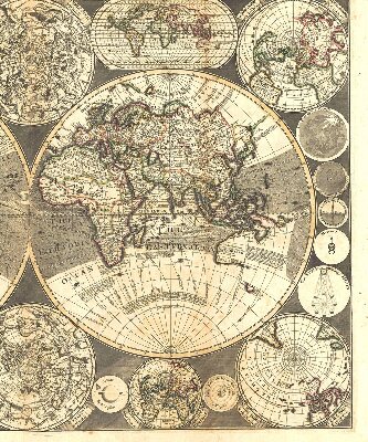 Blackout roller blind for window World map