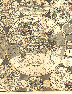 Blackout roller blind for window World map