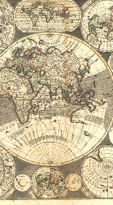 Blackout roller blind for window World map