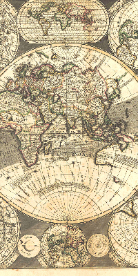 Blackout roller blind for window World map