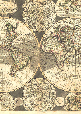 Blackout roller blind for window World map