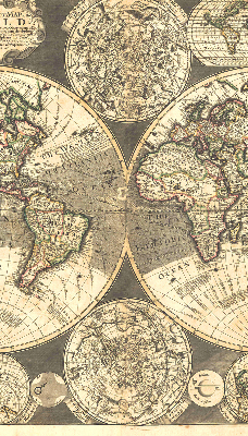 Blackout roller blind for window World map