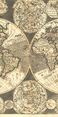 Blackout roller blind for window World map