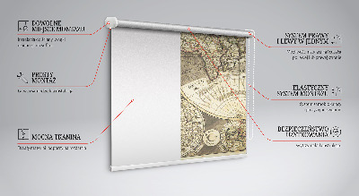 Blackout roller blind for window World map