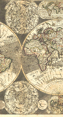 Blackout roller blind for window World map
