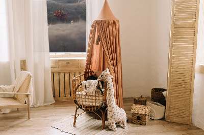 Fabric roller blind for window Trees in the fog