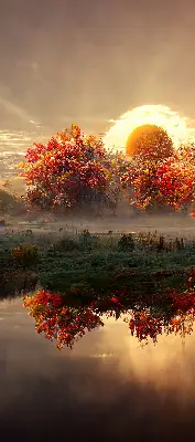 Blackout roller blind sunset behind the trees print