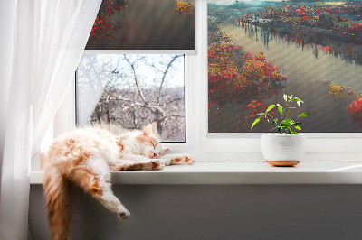 Blackout roller blind for window River in the moonlight