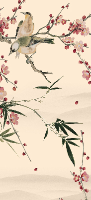 Blackout roller blind Cherry Blossom and Bird