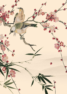 Blackout roller blind Cherry Blossom and Bird