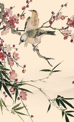 Blackout roller blind Cherry Blossom and Bird