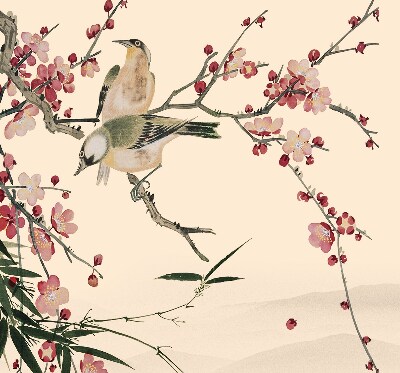 Blackout roller blind Cherry Blossom and Bird