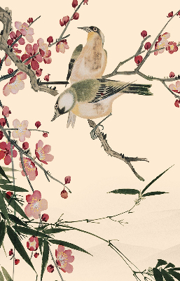 Blackout roller blind Cherry Blossom and Bird