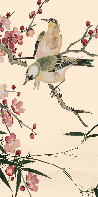 Blackout roller blind Cherry Blossom and Bird