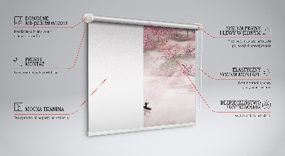 Blackout roller blind Cherry Blossom Garden