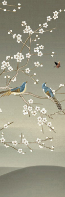 Blackout roller blind for window Birds on a branch