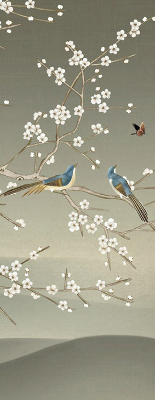 Blackout roller blind for window Birds on a branch