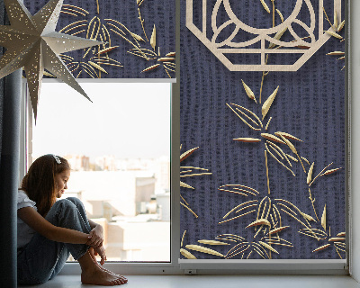 Fabric roller blind for window The Lake Behind the Flowers