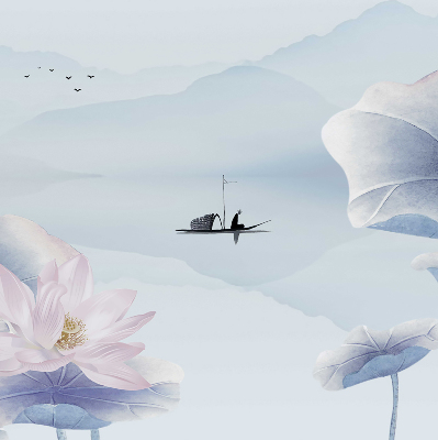Blackout roller blind featuring a fisherman on a boat design