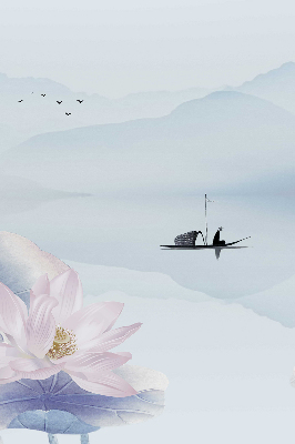 Blackout roller blind featuring a fisherman on a boat design