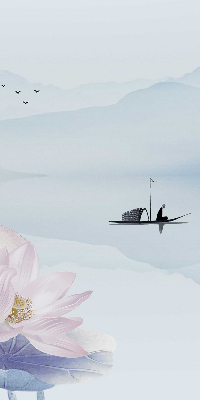 Blackout roller blind featuring a fisherman on a boat design