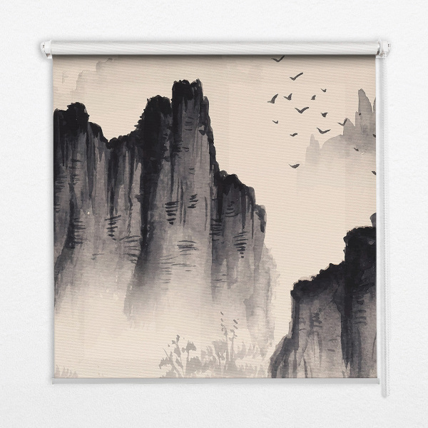 Fabric roller blind for window Rocks