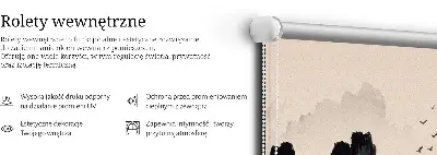 Fabric roller blind for window rocks pattern
