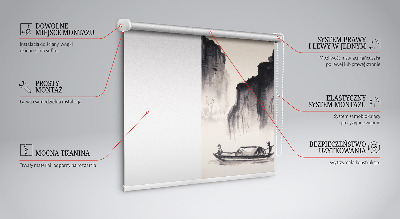 Fabric roller blind for window Rocks