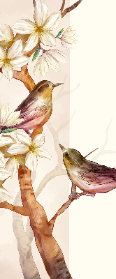 Blackout roller blind Birds on a tree with flowers