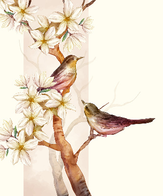 Blackout roller blind Birds on a tree with flowers