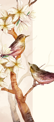 Blackout roller blind Birds on a tree with flowers